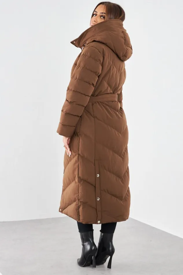 Women Doudoune Marron Longue Matelasse Et Ceinture Brown Brentiny Paris Parkas And Down Jackets Women Doudoune Marron Longue Matelasse Et Ceinture Brown Brentiny Paris Parkas And Down Jackets