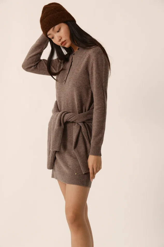 Women Dress Arpege Galet Robe Laine Mrinos Gris Des Petits Hauts Dresses and Skirts