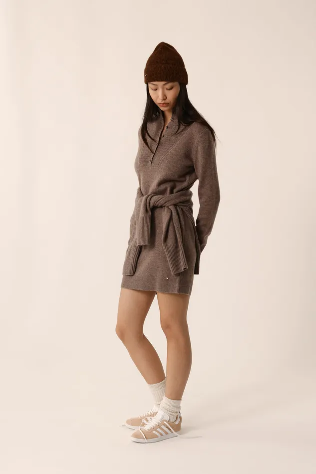 Women Dress Arpege Galet Robe Laine Mrinos Gris Des Petits Hauts Dresses and Skirts