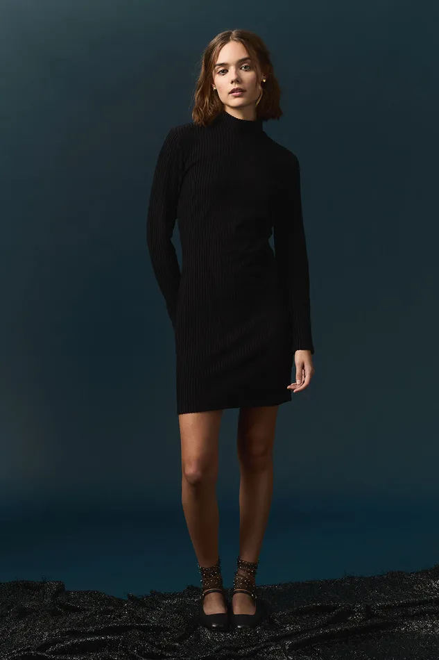 Women Dress Faiza Noir Robe Courte En Jersey De Velours Ctel Des Petits Hauts Dresses and Skirts