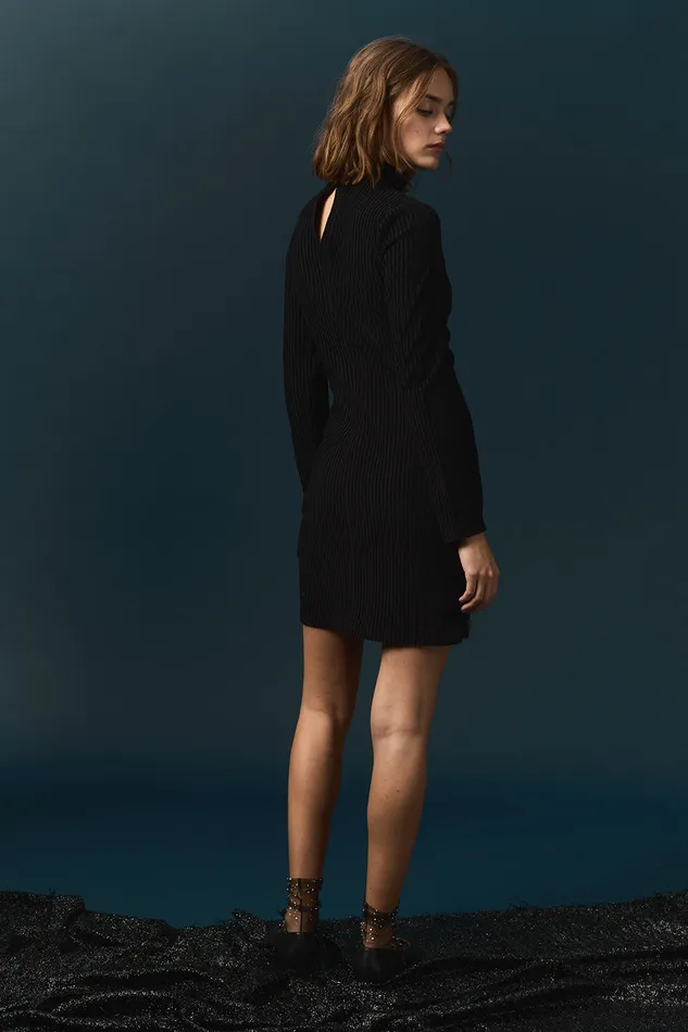 Women Dress Faiza Noir Robe Courte En Jersey De Velours Ctel Des Petits Hauts Dresses and Skirts