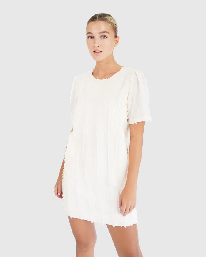 Women Dresses Belle and Bloom Star Child Textured Mini Dress 8211 OffWhite