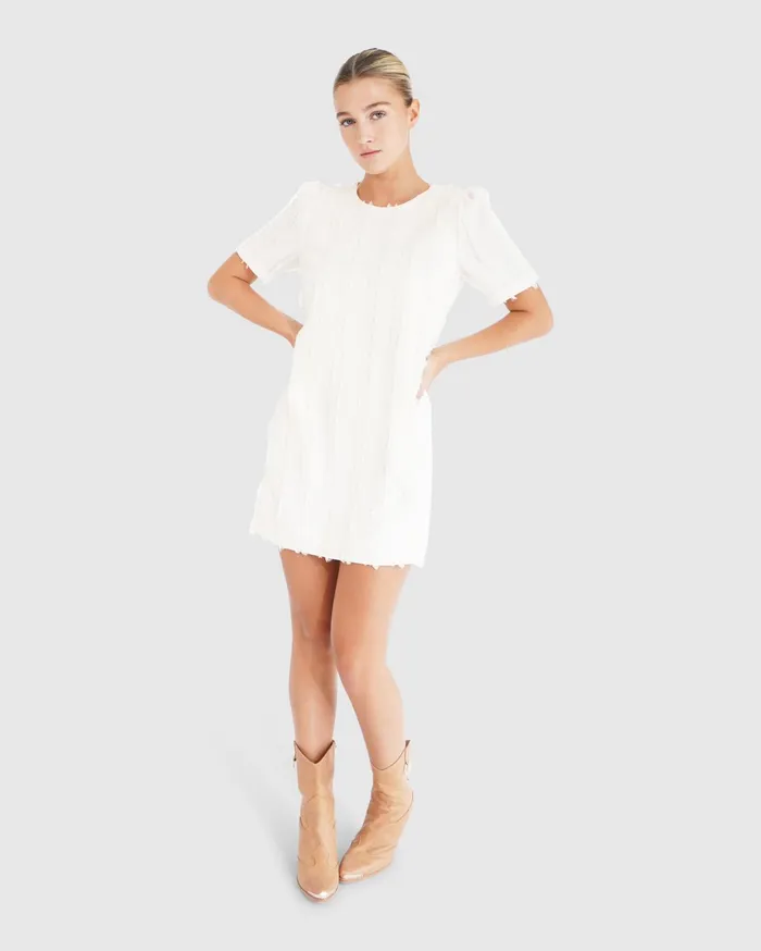 Women Dresses Belle and Bloom Star Child Textured Mini Dress 8211 OffWhite