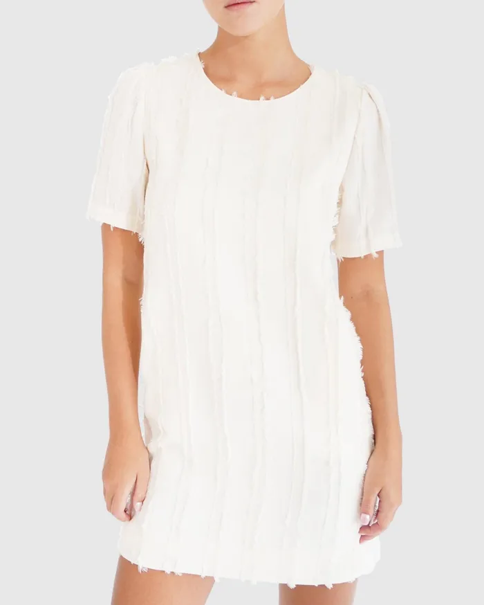 Women Dresses Belle and Bloom Star Child Textured Mini Dress 8211 OffWhite