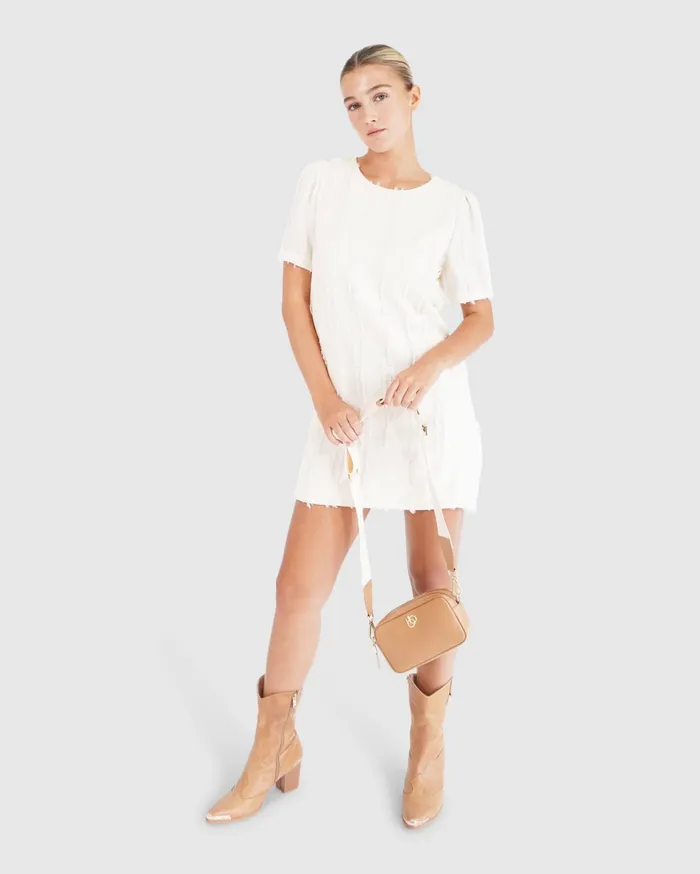 Women Dresses Belle and Bloom Star Child Textured Mini Dress 8211 OffWhite