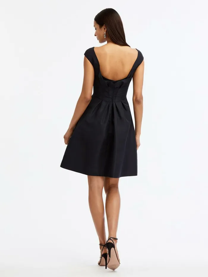 Women Dresses Oscar De La Renta Cap Sleeve Ruffle Back Dress Dark Navy Women Dresses Oscar De La Renta Cap Sleeve Ruffle Back Dress Dark Navy