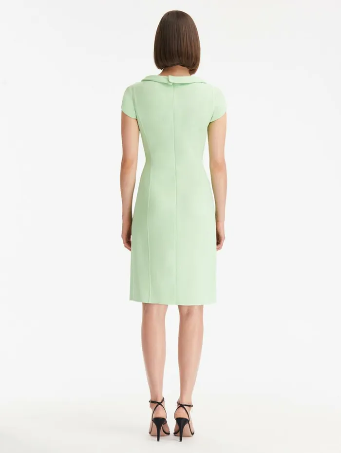 Women Dresses Oscar De La Renta Cap Sleeve Tie Front Pencil Dress Pistachio Women Dresses Oscar De La Renta Cap Sleeve Tie Front Pencil Dress Pistachio