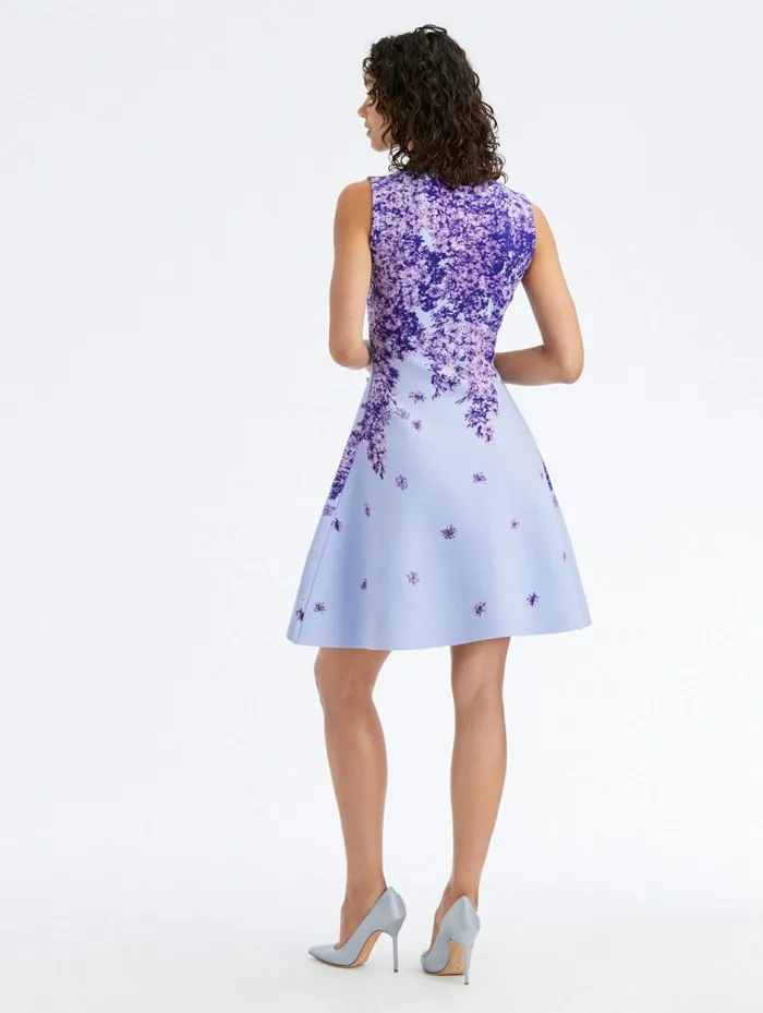 Women Dresses Oscar De La Renta Degrad Lilac Jacquard Knit Dress Lilac Blue Women Dresses Oscar De La Renta Degrad Lilac Jacquard Knit Dress Lilac Blue