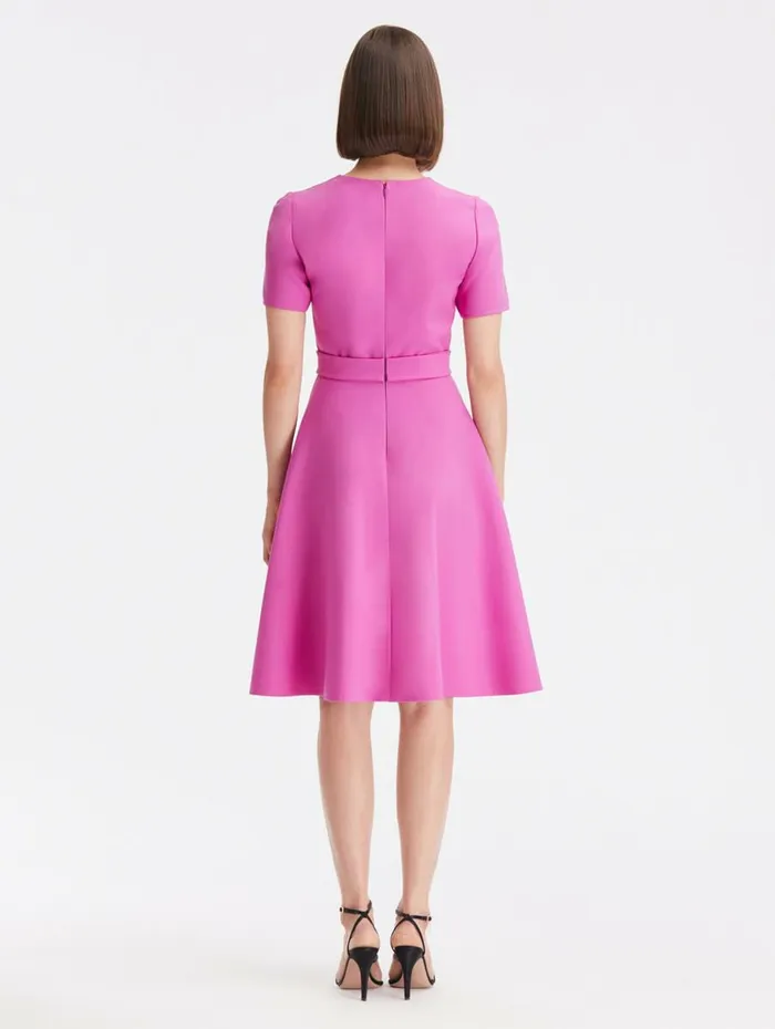 Women Dresses Oscar De La Renta Split Neck Tie Detail Dress Orchid Women Dresses Oscar De La Renta Split Neck Tie Detail Dress Orchid