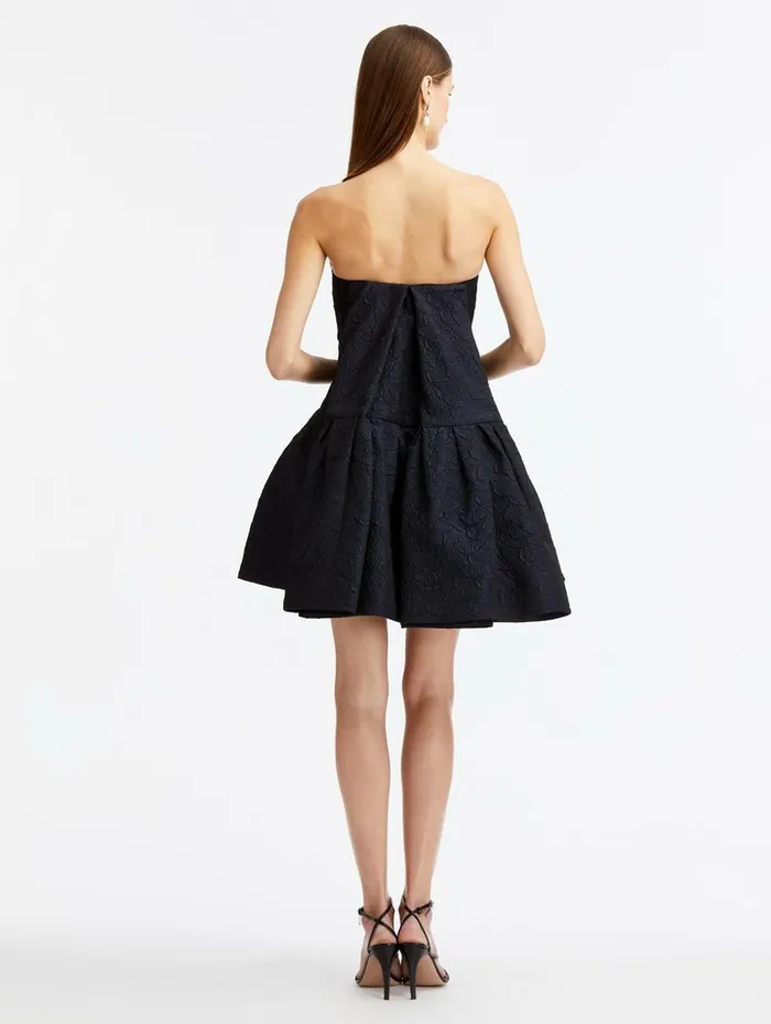 Women Dresses Oscar De La Renta Textured Floral Cloque CapeBack Dress Navy Women Dresses Oscar De La Renta Textured Floral Cloque CapeBack Dress Navy