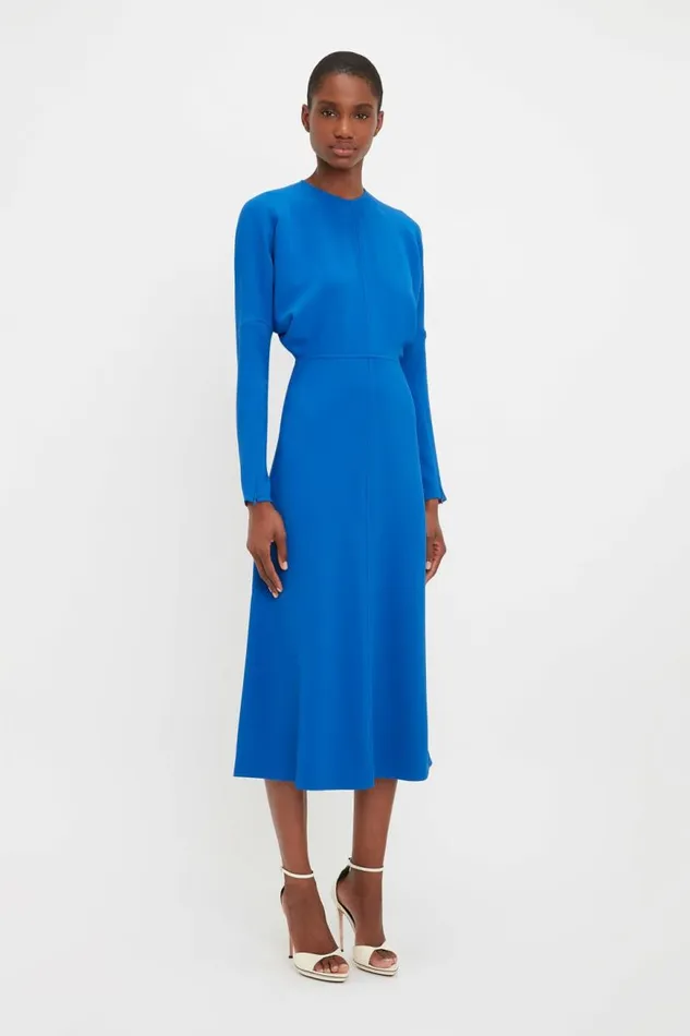 Women Dresses Victoria Beckham Dolman Midi Dress In Bright Blue