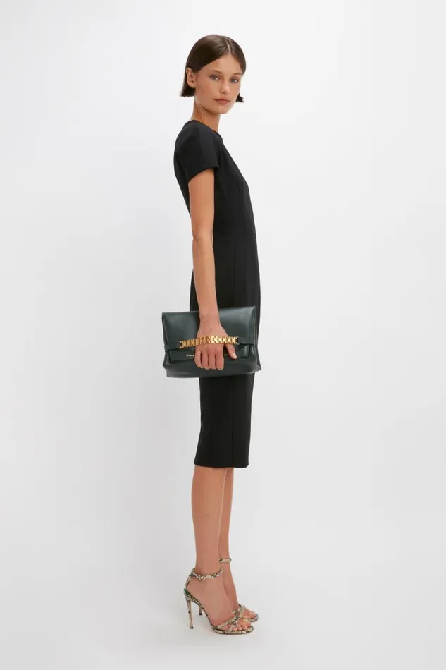 Women Dresses Victoria Beckham Spiral Fitted Tshirt Dress In Black