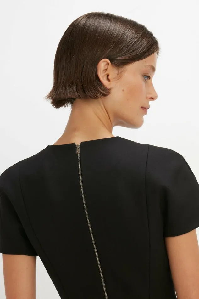 Women Dresses Victoria Beckham Spiral Fitted Tshirt Dress In Black
