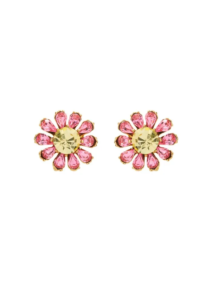 Women Earrings Oscar De La Renta Gigi Button Earrings Rose