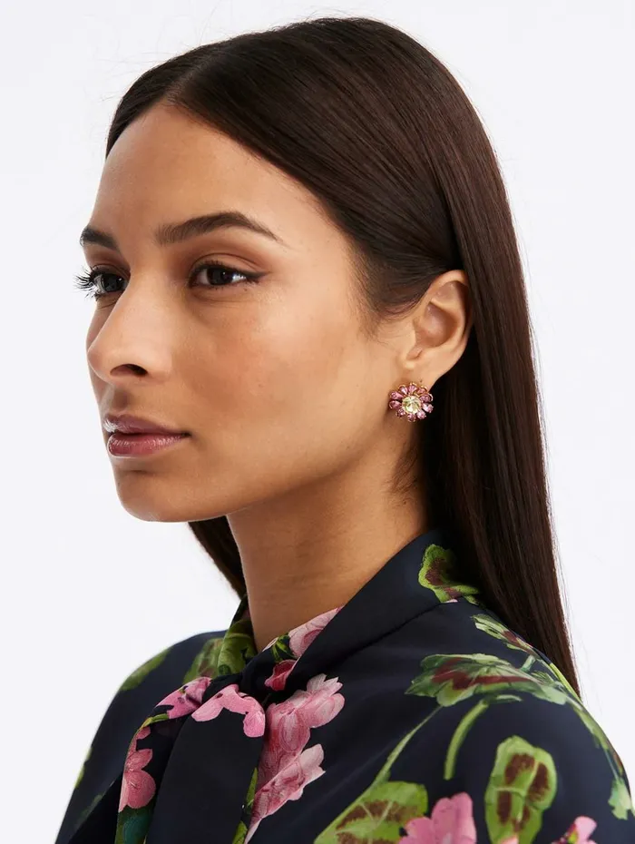 Women Earrings Oscar De La Renta Gigi Button Earrings Rose Women Earrings Oscar De La Renta Gigi Button Earrings Rose