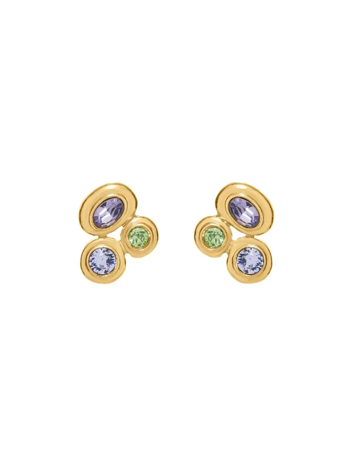 Women Earrings Oscar De La Renta Gumdrop Button Earrings Amethyst Multi