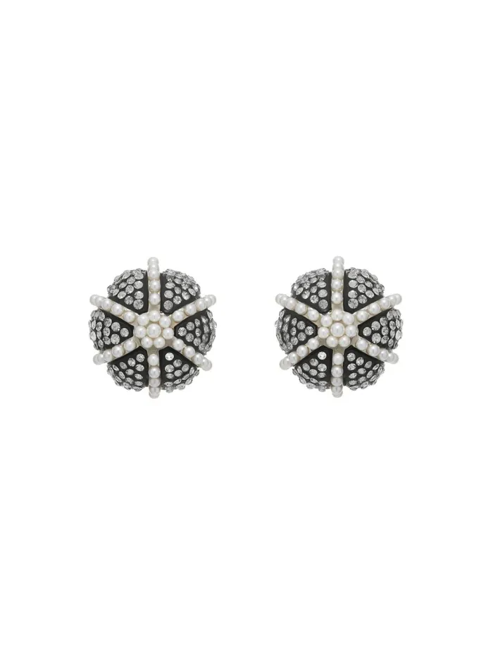 Women Earrings Oscar De La Renta Urchin Earrings Silver