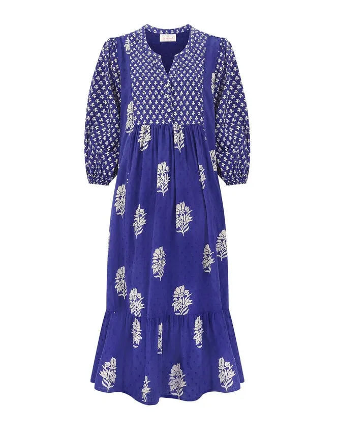 Women East Bohemian Print Dobby Dress Blue Monsoon Dresses