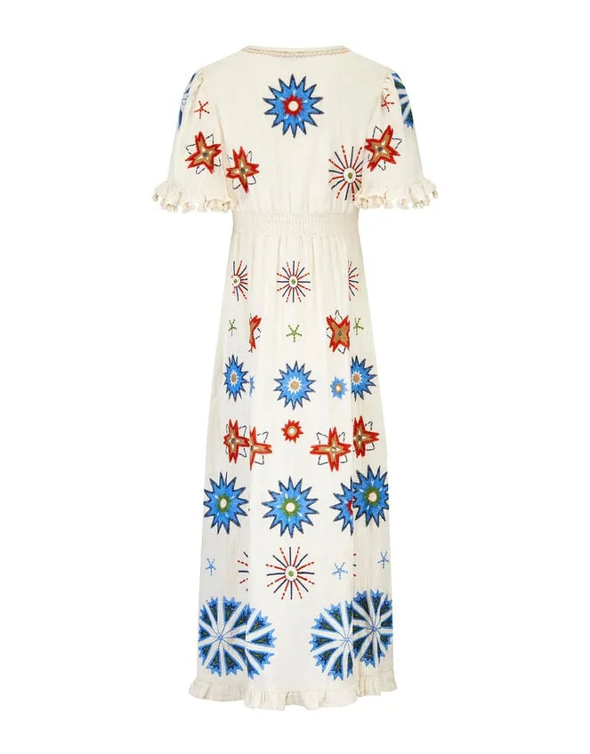 Women East Embroidered Maxi Dress Ivory Monsoon Dresses