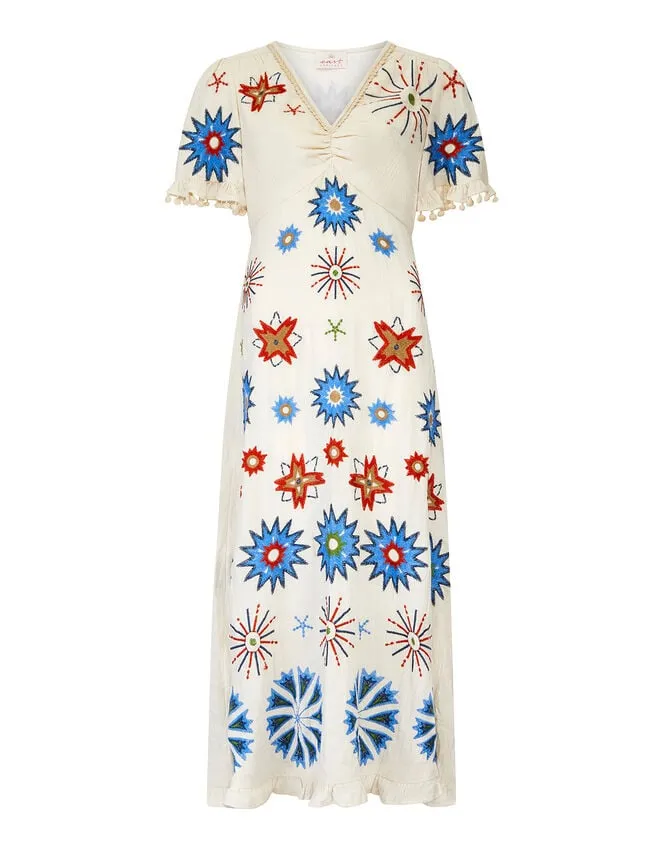 Women East Embroidered Maxi Dress Ivory Monsoon Dresses