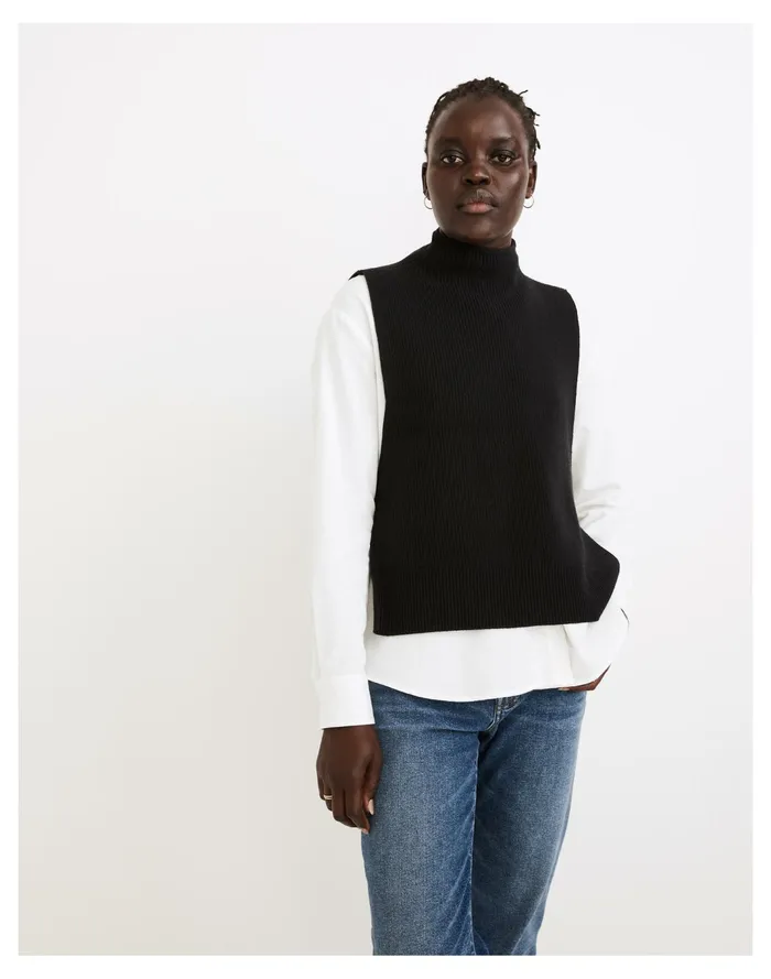 Women Ellenton Side Tie Sweater Vest True Black Madewell Sweaters Women Ellenton Side Tie Sweater Vest True Black Madewell Sweaters