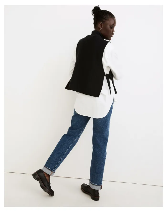 Women Ellenton Side Tie Sweater Vest True Black Madewell Sweaters Women Ellenton Side Tie Sweater Vest True Black Madewell Sweaters
