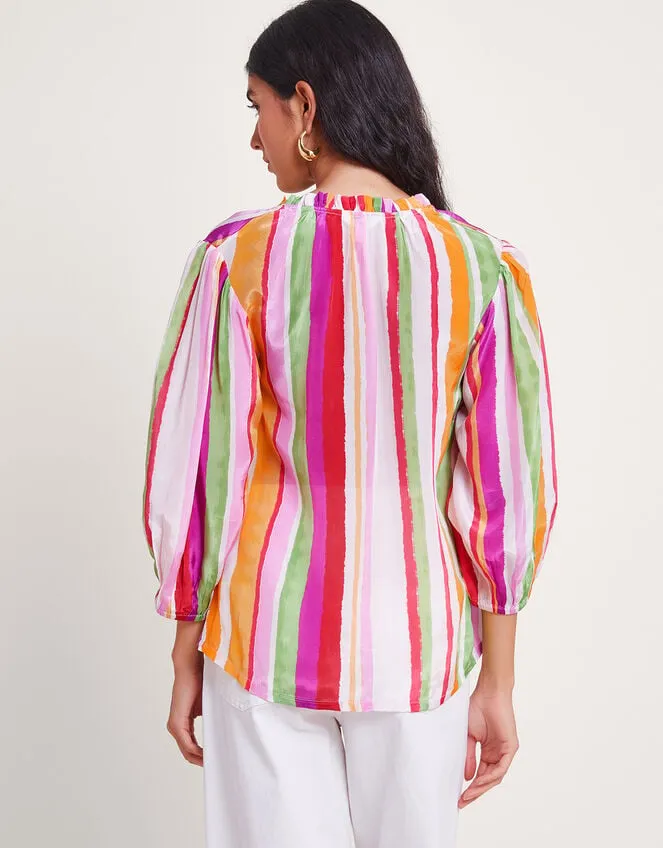 Women Elsie Stripe Blouse Orange Monsoon Tops and Blouses