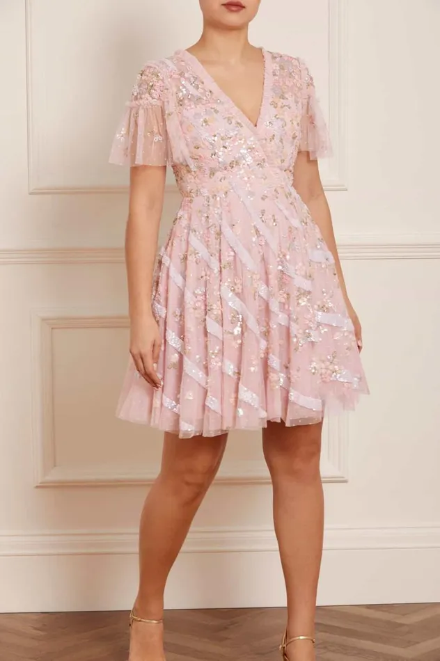 Women Embellished Dresses Needle and Thread Dianella Sequin Mini Dress Pink