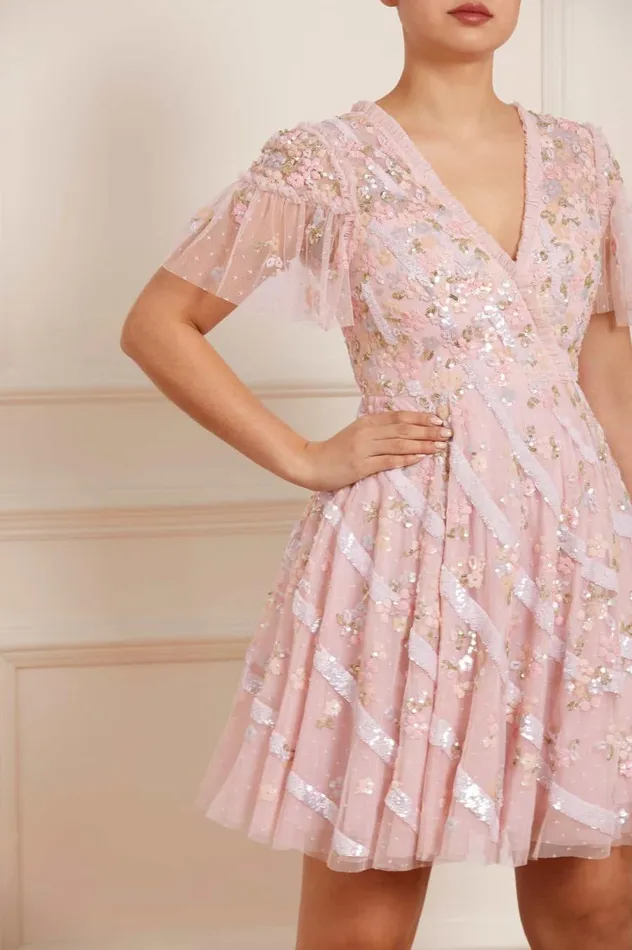 Women Embellished Dresses Needle and Thread Dianella Sequin Mini Dress Pink