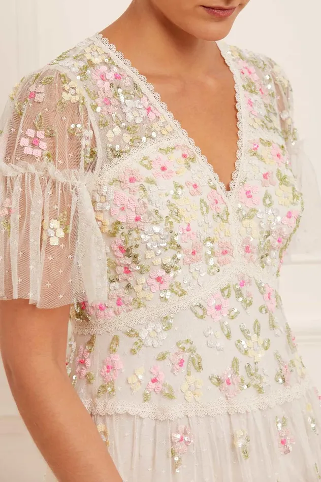 Women Embellished Dresses Needle and Thread Freesia Ditsy Ankle Gown Champagne Women Embellished Dresses Needle and Thread Freesia Ditsy Ankle Gown Champagne