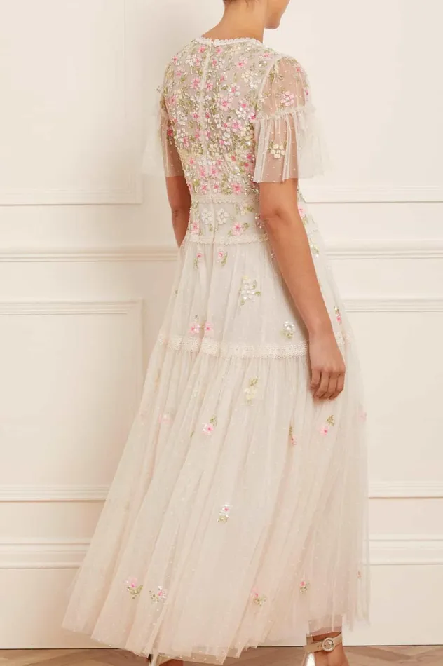 Women Embellished Dresses Needle and Thread Freesia Ditsy Ankle Gown Champagne Women Embellished Dresses Needle and Thread Freesia Ditsy Ankle Gown Champagne