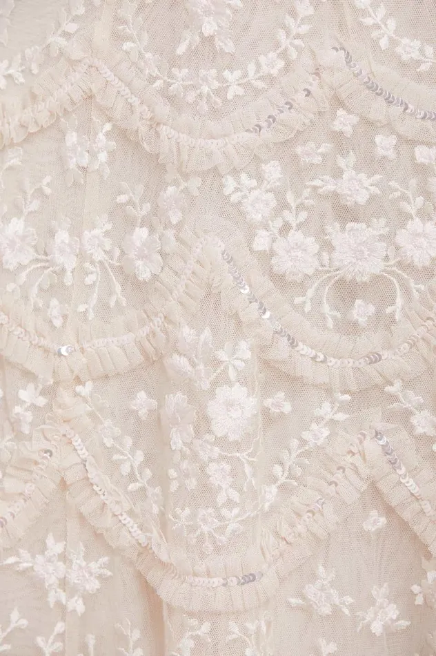 Women Embellished Dresses Needle and Thread Lily Bloom Ankle Gown Champagne
