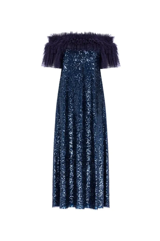 Women Embellished Dresses Needle and Thread Stephanie Ballerina Dress Blue