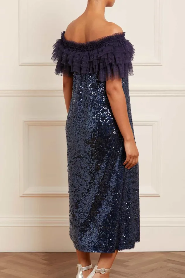 Women Embellished Dresses Needle and Thread Stephanie Ballerina Dress Blue