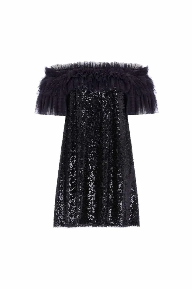 Women Embellished Dresses Needle and Thread Stephanie Micro Mini Dress Black