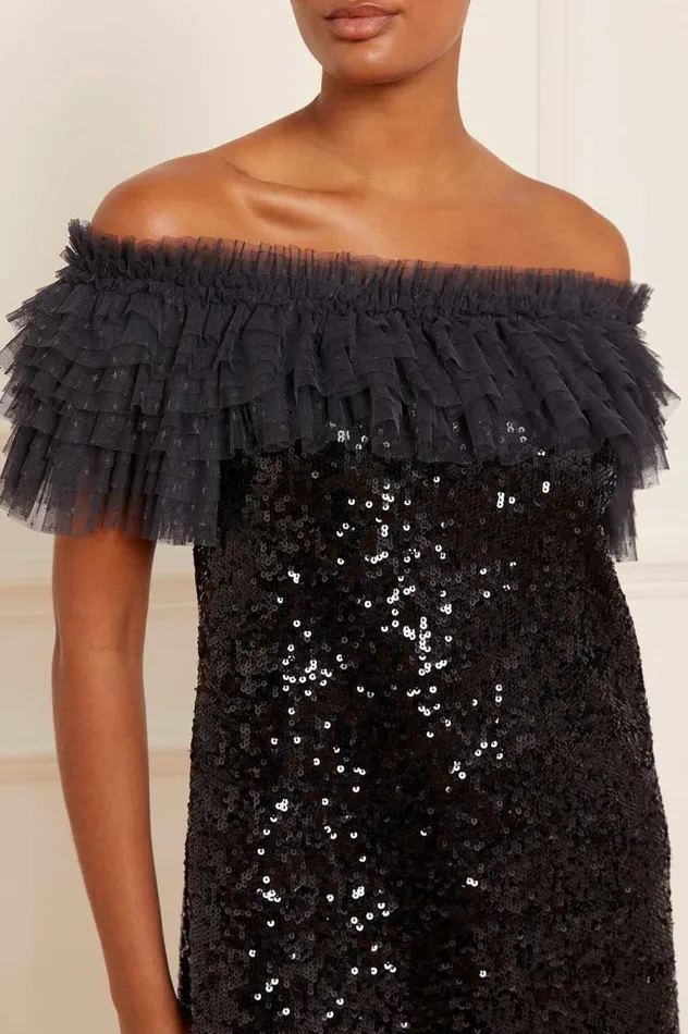 Women Embellished Dresses Needle and Thread Stephanie Micro Mini Dress Black