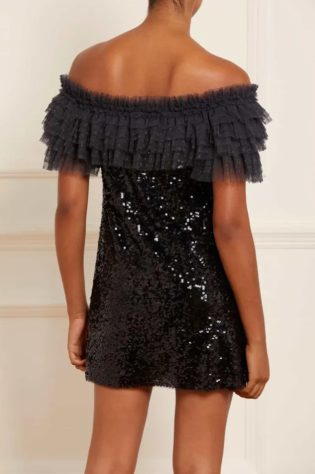 Women Embellished Dresses Needle and Thread Stephanie Micro Mini Dress Black