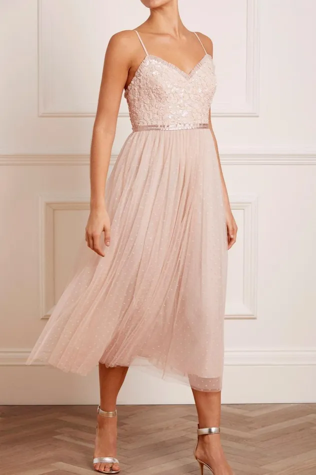 Women Embellished Dresses Needle and Thread Tempest Bodice Cami Ballerina Dress Pink