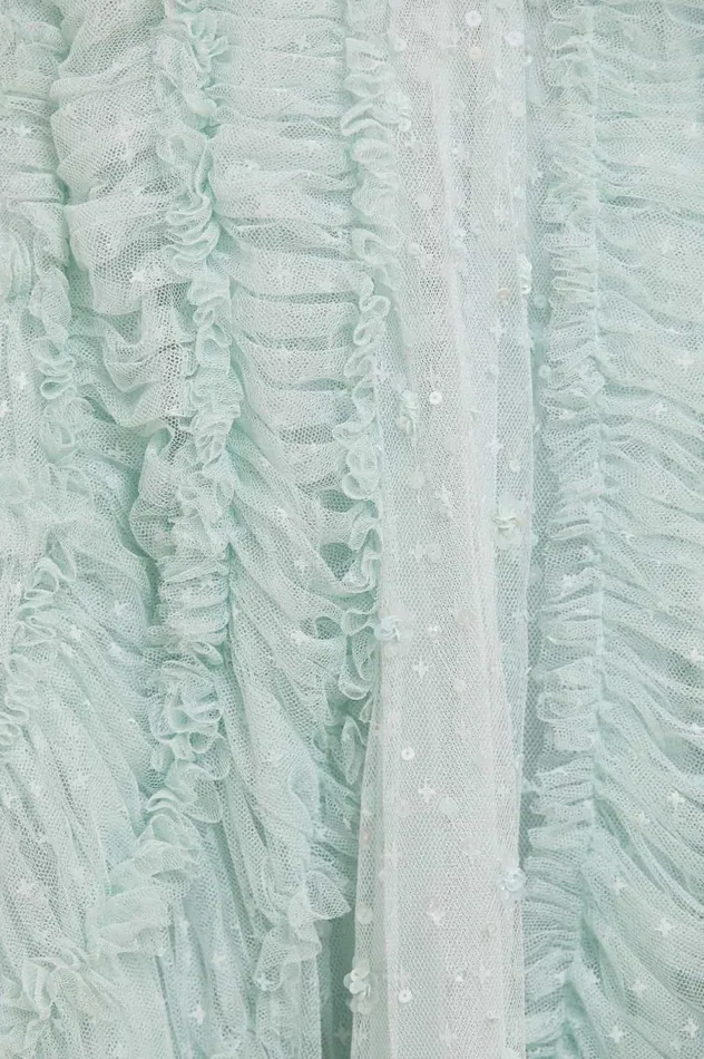 Women Embellished Dresses Needle and Thread Violet Shimmer Strapless Gown Green