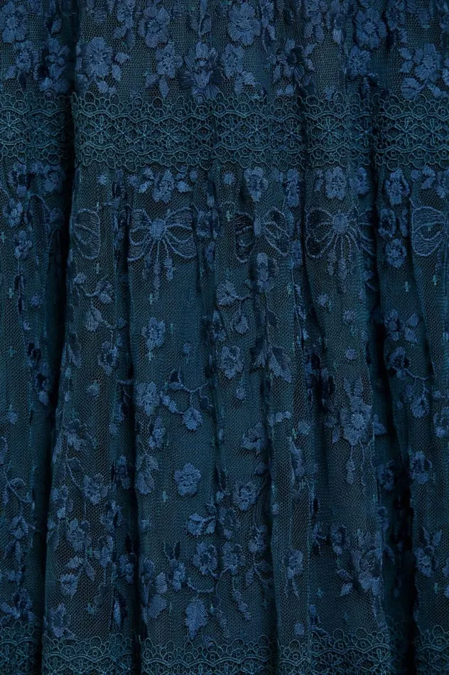 Women Embroidered Dresses Needle and Thread Celestia Ribbon Ankle Gown Blue