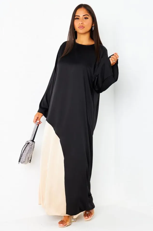 Women Ensemble 2 Pices Blouse Asymtrique Noire Jupe Beige Black Brentiny Paris Shirts and Blouses