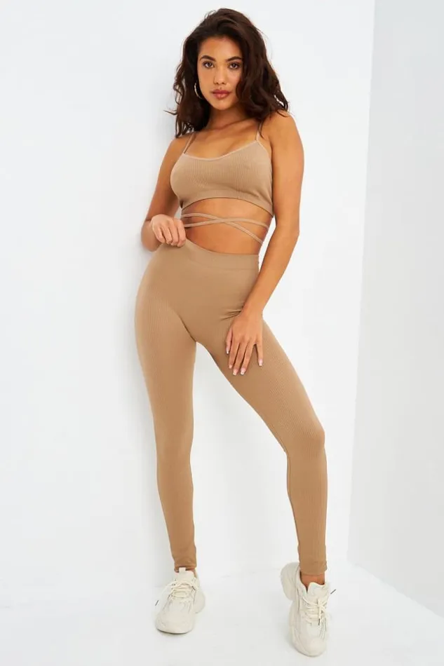 Women Ensemble 2 Pices Brassire Legging De Sport Taupe Brown Brentiny Paris Sets With Top Bottoms Women Ensemble 2 Pices Brassire Legging De Sport Taupe Brown Brentiny Paris Sets With Top Bottoms