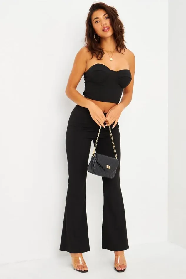 Women Ensemble 2 Pices Crop Top Pantalon vas Noir Black Brentiny Paris Top And Tank Tops Women Ensemble 2 Pices Crop Top Pantalon vas Noir Black Brentiny Paris Top And Tank Tops