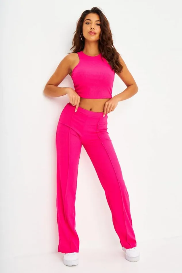 Women Ensemble 2 Pices Dbardeur Pantalon Ctel Rose Pink Brentiny Paris Top And Tank Tops
