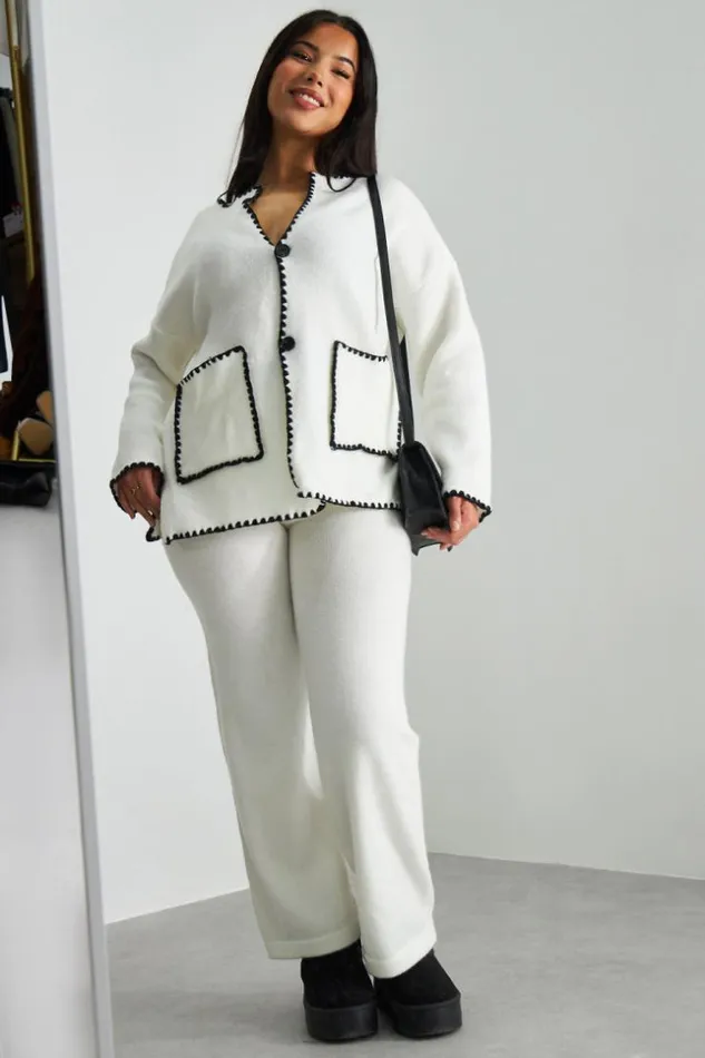 Women Ensemble 2 Pices Gilet Pantalon Blanc Coutures Noires White Brentiny Paris White Tops Women Ensemble 2 Pices Gilet Pantalon Blanc Coutures Noires White Brentiny Paris White Tops