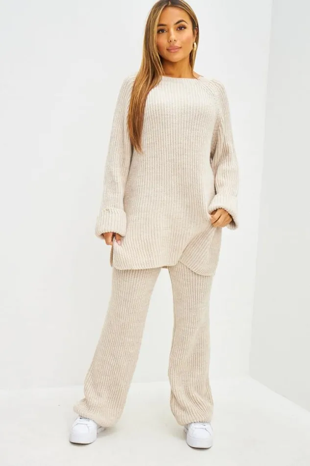 Women Ensemble 2 Pices Pull Long Pantalon En Grosses Mailles Beige Beige Brentiny Paris Sweaters and Sweatshirts Women Ensemble 2 Pices Pull Long Pantalon En Grosses Mailles Beige Beige Brentiny Paris Sweaters and Sweatshirts