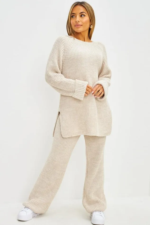 Women Ensemble 2 Pices Pull Long Pantalon En Grosses Mailles Beige Beige Brentiny Paris Sweaters and Sweatshirts Women Ensemble 2 Pices Pull Long Pantalon En Grosses Mailles Beige Beige Brentiny Paris Sweaters and Sweatshirts