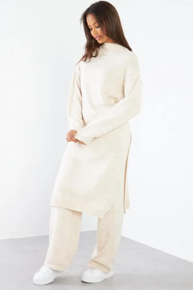 Women Ensemble 2 Pices Pull Long Pantalon En Laine Beige Beige Brentiny Paris Sweaters and Sweatshirts Women Ensemble 2 Pices Pull Long Pantalon En Laine Beige Beige Brentiny Paris Sweaters and Sweatshirts