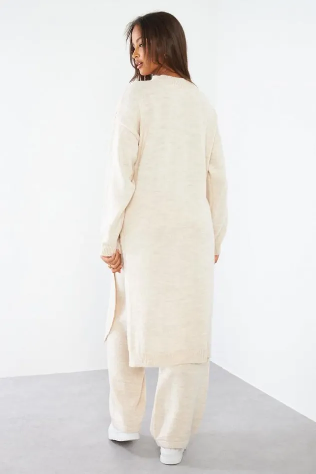 Women Ensemble 2 Pices Pull Long Pantalon En Laine Beige Beige Brentiny Paris Sweaters and Sweatshirts Women Ensemble 2 Pices Pull Long Pantalon En Laine Beige Beige Brentiny Paris Sweaters and Sweatshirts