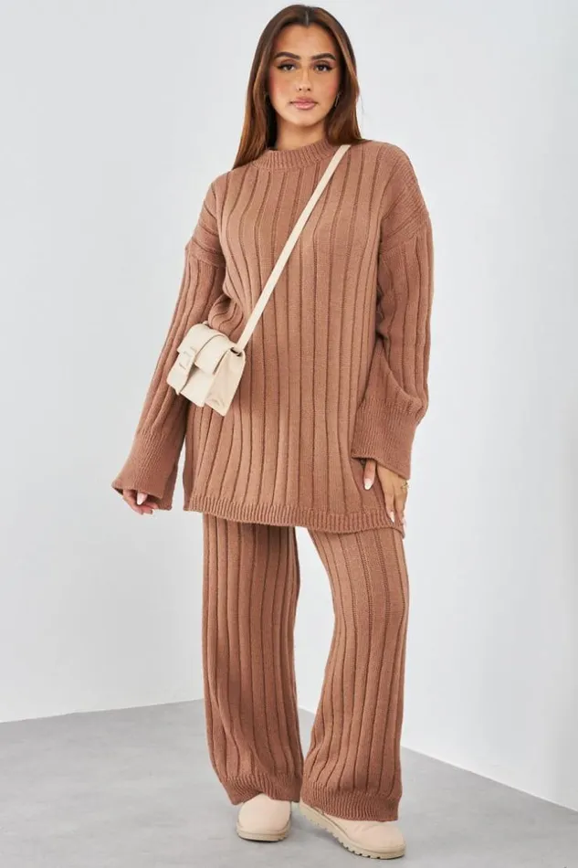 Women Ensemble 2 Pices Pull Long Pantalon En Laine Marron Brown Brentiny Paris Sweaters and Sweatshirts Women Ensemble 2 Pices Pull Long Pantalon En Laine Marron Brown Brentiny Paris Sweaters and Sweatshirts